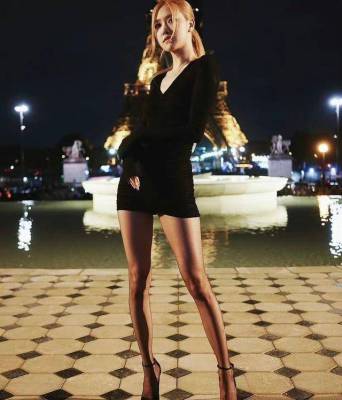 BlackpinkRos巴黎时装周时尚20cm高跟鞋S型身材细腿
