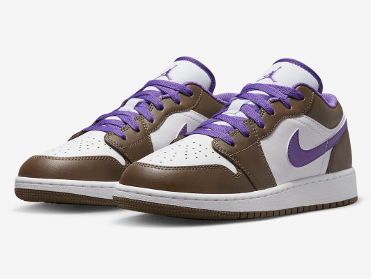 棕色和紫色Air Jordan 1 Low Surfaces
