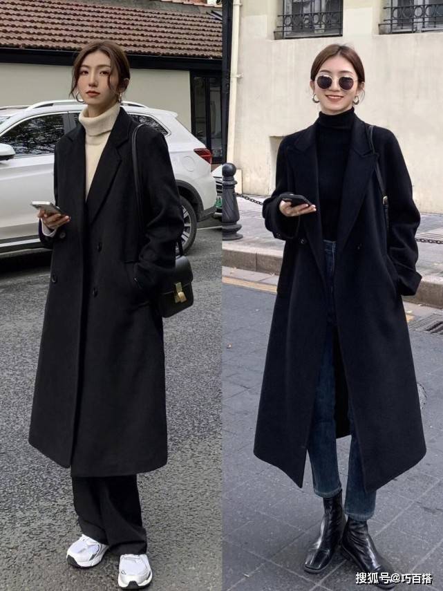又到穿黑色大衣的时候了！今年初冬这样穿，韩系优雅又不失温度