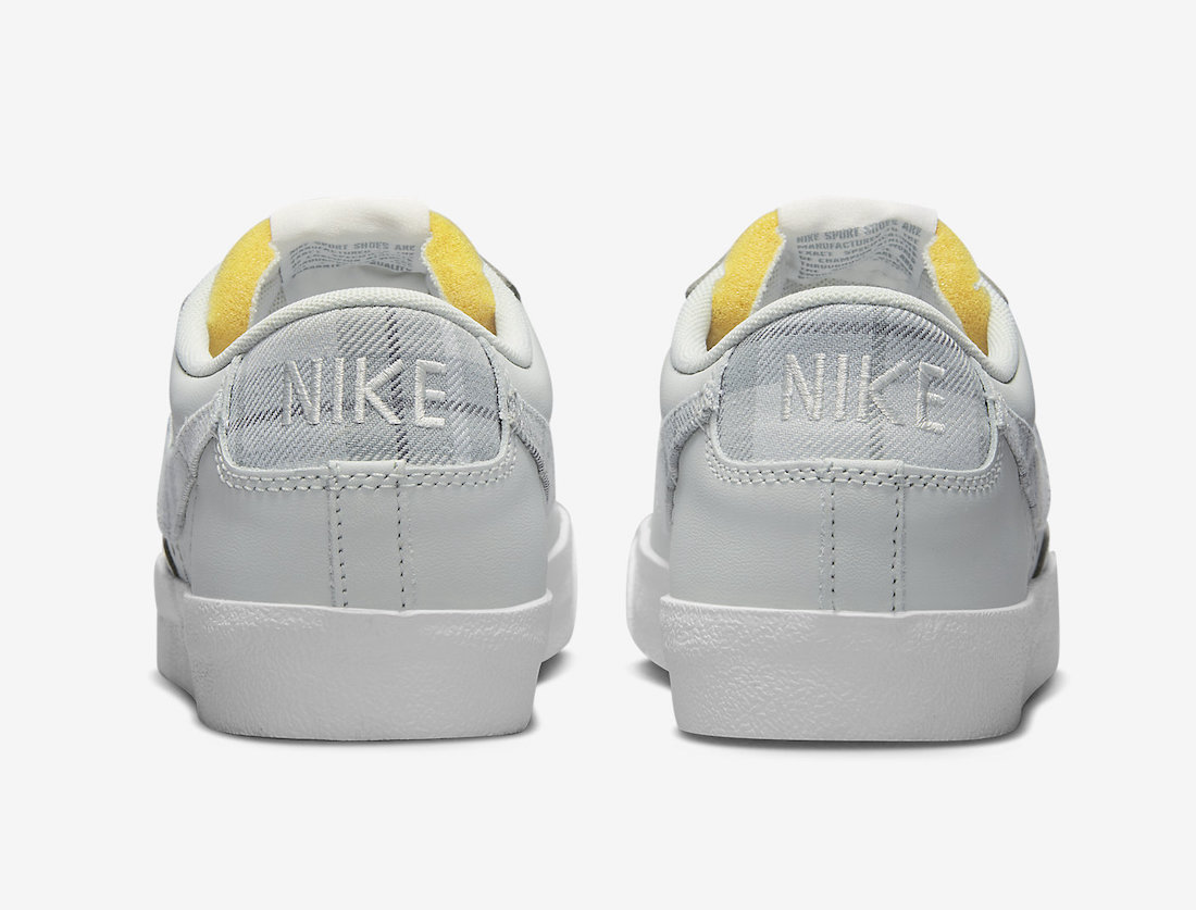 灰色格子装饰的Nike Blazer Low
