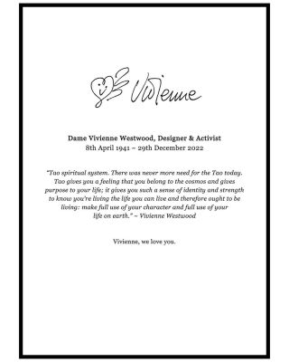 享年  岁，先锋时装设计师 Vivienne Westwood 于伦敦去世