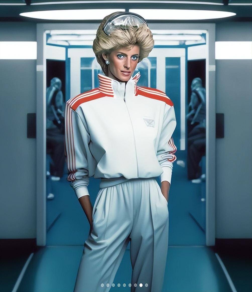 戴安娜王妃穿上Adidas运动服演绎跨时代流行，AI技术再现经典