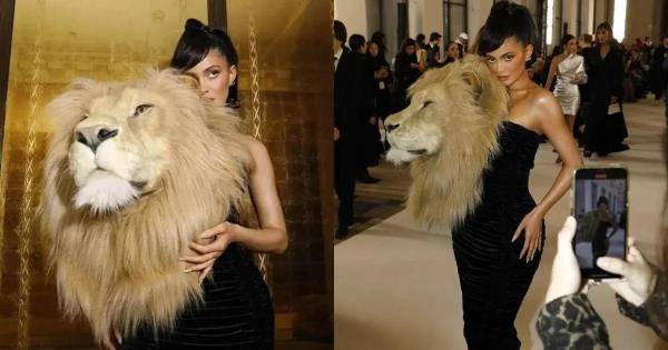 时装周抢风头 凯莉珍娜穿狮子头礼服 Doja Cat全身贴满水晶