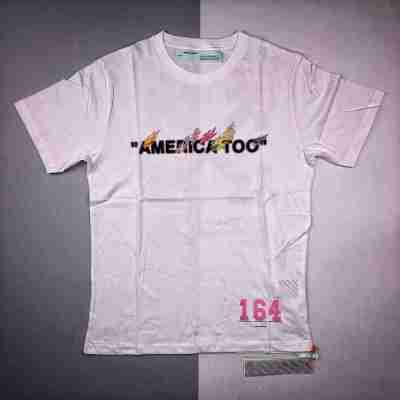 off white❌村上隆火焰 短袖 为纪念“America too”，off-white与村上隆合作推出的一款纪念款短袖，