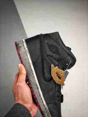 CLOT x Air Jordan 1 Mid “Fearless” 乔一中帮 做旧黑丝绸 双层可撕版本