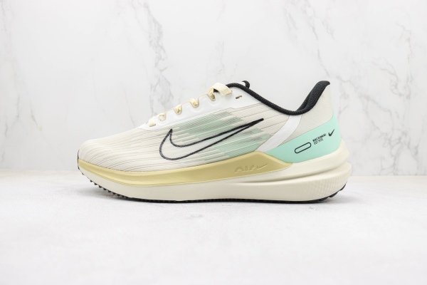 耐克Nike Air Zoom Winflo 9登月9代白绿色慢跑鞋 登月跑鞋 货号：DV9121-011