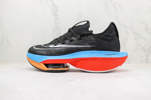 耐克Nike Air Zoom Alphafly NEXT% 2马拉松2.0公路竞速黑蓝橙色跑步鞋 耐克马拉松慢跑鞋 货号：DV9425-011