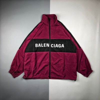 Balenciaga/巴黎世家 20ss 撞色拼接字母徽标长开衫袖外套