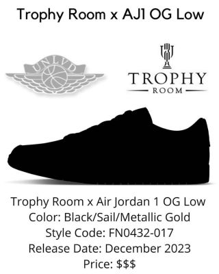 奖杯室x Air Jordan 1 Low OG发布假期2023
