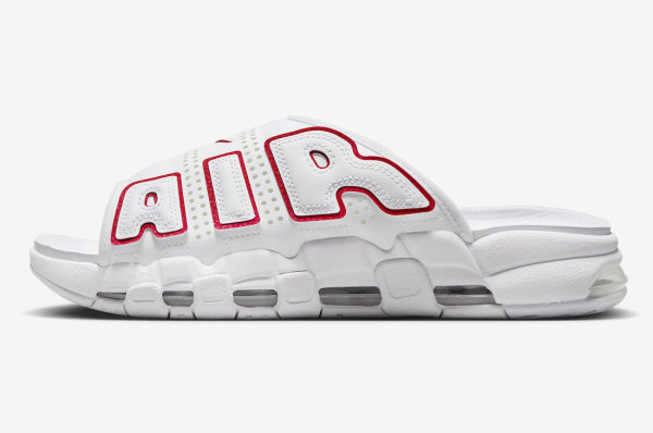 Nike Air More Uptempo“白色/红色”滑梯表面
