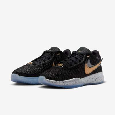 2023.4.6发售：Nike LeBron “Black/Gold”詹姆斯20减震防滑耐磨低帮篮球鞋DJ5423 003