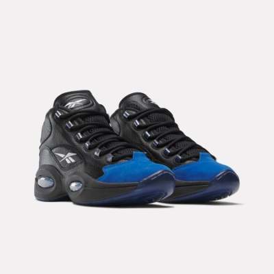 2023.8.18球鞋发售:黑蓝中帮复古篮球鞋 Reebok  Question Mid“Black & Blue”