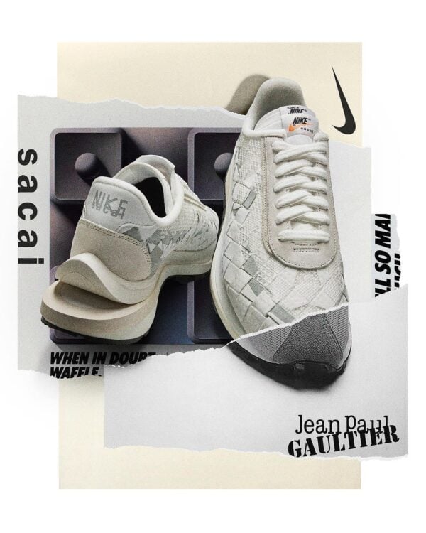 2023.11.22球鞋发售:高缇耶联名白 Jean Paul Gaultier x sacai x Nike LDVaporwaffle Woven“White”DR5209 100 