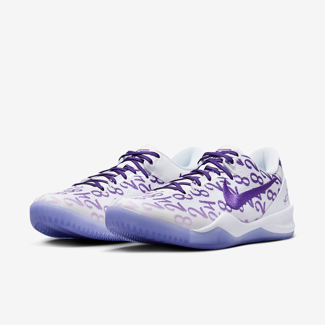 2024.2.8球鞋发售:科比8代白紫蓝球鞋 Nike Kobe 8 Protro “Court Purple”FQ3549 100